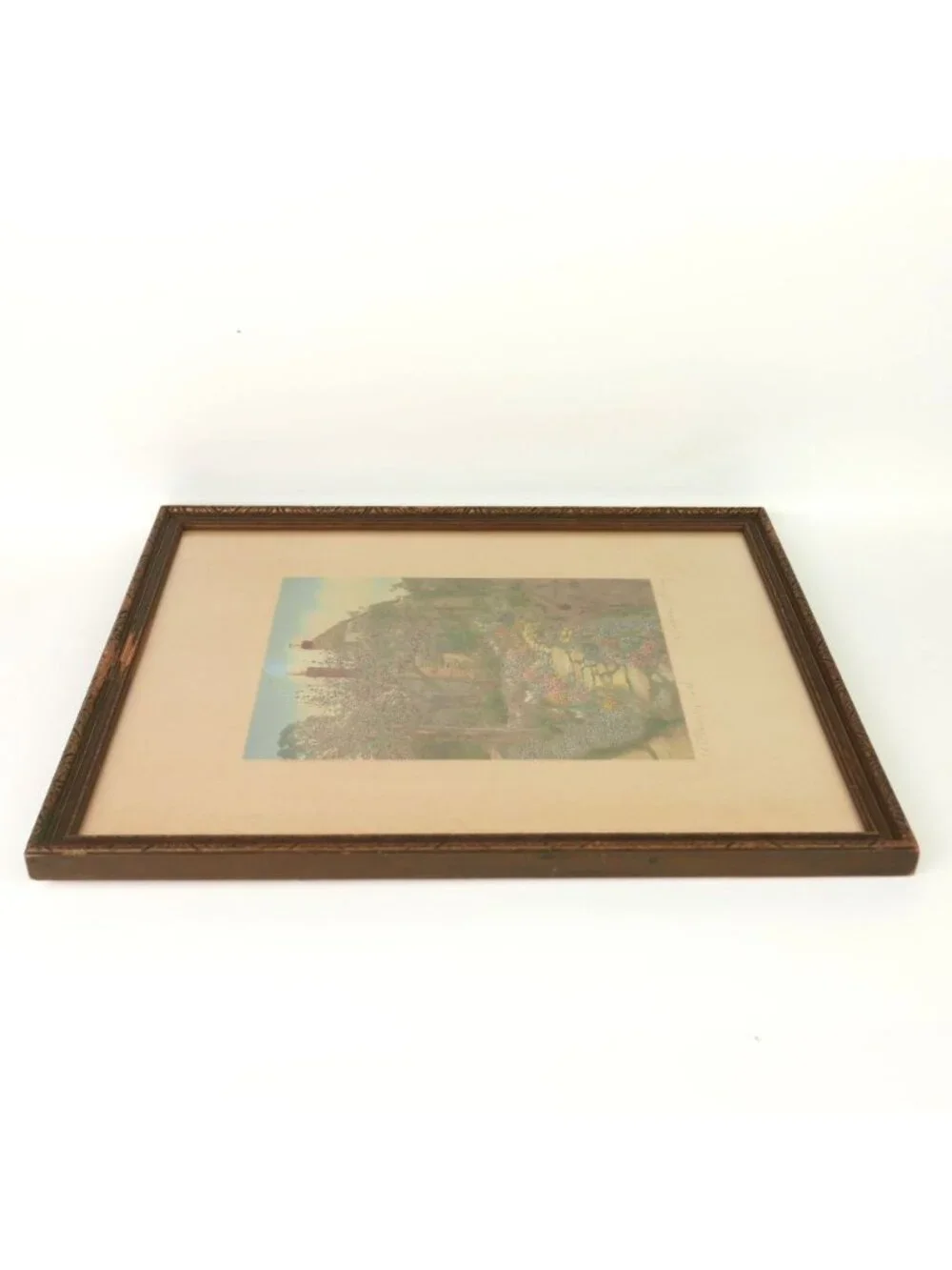 Wallace Nutting A Flowery Path Hand Colored Photograph Print Framed Antique